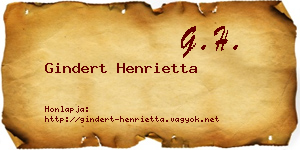 Gindert Henrietta névjegykártya