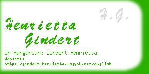 henrietta gindert business card